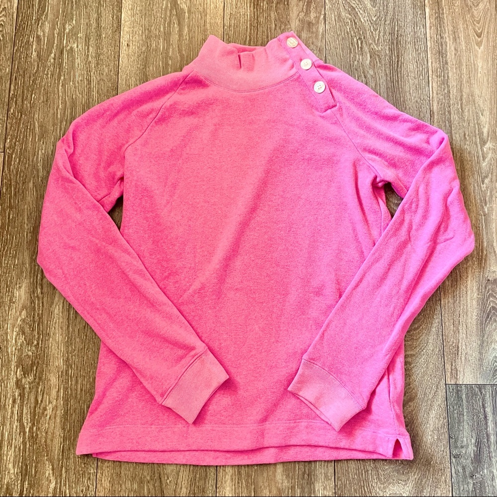 J. Crew Crewcuts Girls Hot Pink Mock Turtle Neck Sweatshirt in Size XL